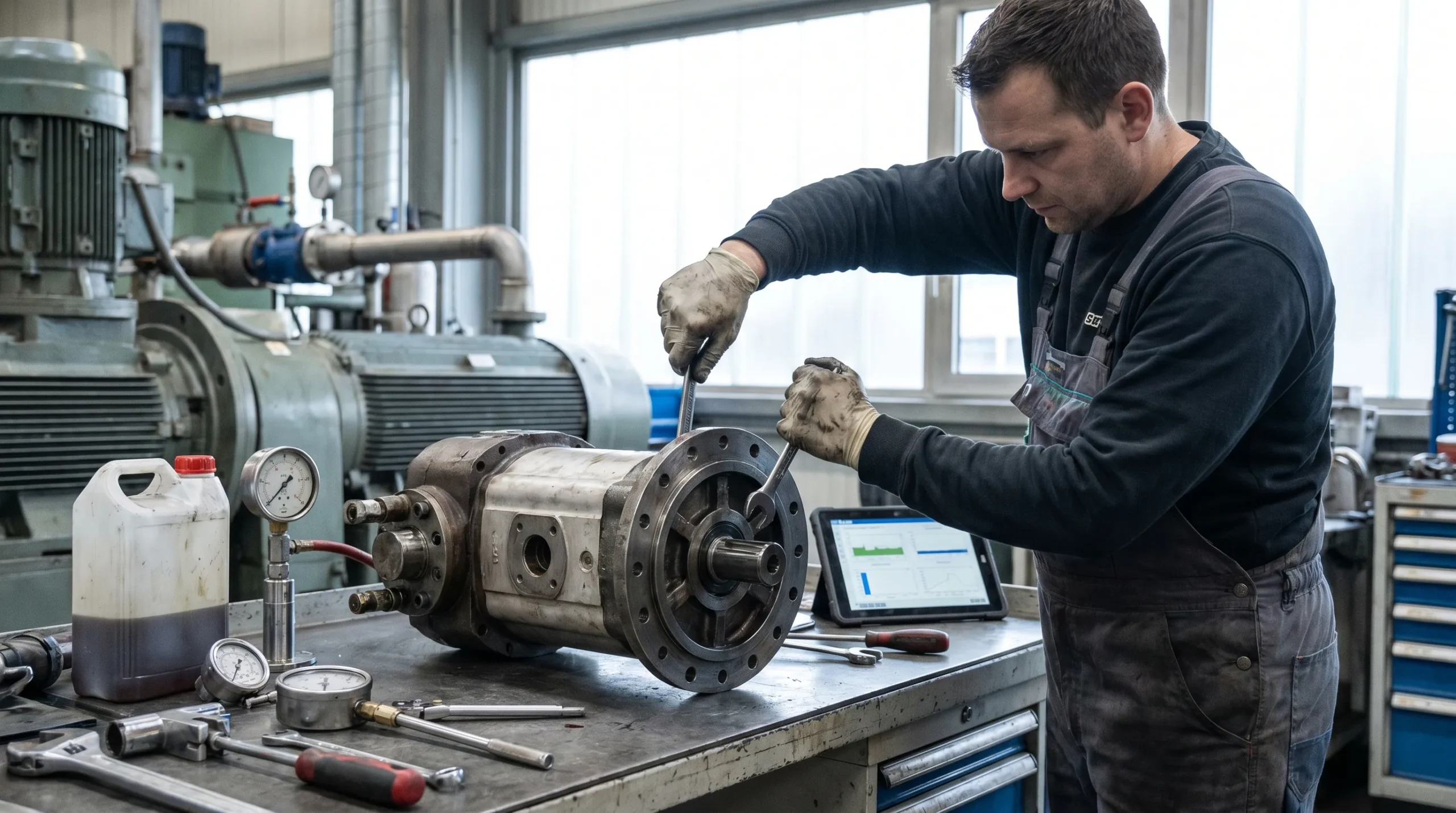 State the Remedial Action for Excessive Noise in Hydraulic Pump